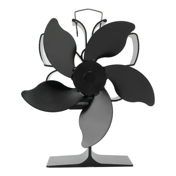 Ventilador de chimenea, ventilador de estufa alimentado por calor, 5 aspas, arranque automático, aleación de aluminio, 80 grados Celsius -350 grados Celsius para invierno ANGGREK CE3113