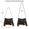 thumbnail image 3 of Wrangler Women Shoulder Crossbody Bag, Medium Western Fringe Hobo Purse, Coffee, 3 of 6