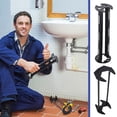thumbnail image 5 of 2pcs Basin Wrench Multifunctional Sink Wrench 7 Sizes Faucet Tool Four-jaw Hex Spanner Universal Plumbers Tool Angle Valves Maintenance Alloy Steel for Tight Spaces Kitchen Bathroom Home, 5 of 9