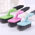 thumbnail image 3 of Floor Scrub Brush with Handle & Hanging Loop, Durable Shower Scrubber for Cleaning Kitchen Wall, Tile, Grout, Tub and Carpet, Brush Broom for Scrubbing Garage, Patio Deck, 1Pc(Green,9x1.5"), 3 of 6