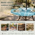 thumbnail image 6 of Round Outdoor Tablecloth with Umbrella Hole and Zipper, Slate Blue Starfish Tablecloth with Elastic Waterproof, Coral Shell Ocean Vintage Coastal Patio Table Covers for 36" - 44" Picnic Pool Tables, 6 of 9