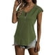 thumbnail image 1 of VISgogo, camiseta informal de manga corta para mujer, camisetas ajustadas de cuello redondo con cremallera y costuras de encaje de Color sólido a la moda VISgogo  moda, 1 of 5