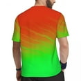 thumbnail image 3 of T Shirt For Men Gym T-Shirt For Men Two Tone Hip Hop Green Orange Striped Beach Tees O Neck Streetwe, 3 of 7