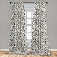 thumbnail image 4 of Ambesonne Leopard Curtains, Wild Cat Skin Plain Back, Pair of 28"x84", Pale Brown and Charcoal Grey, 4 of 4