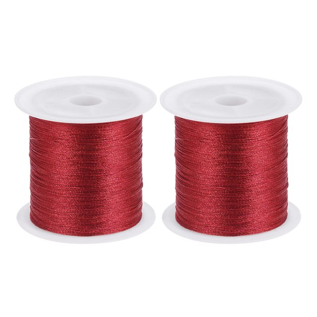 Cordón de Nylon Satinado 0.2mm Ejército Verde 328 pies 2uds Unique Bargains
