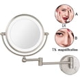 thumbnail image 5 of LED Wall Mounted Bath Vanity Mirrors,8" Double Sided Brass Lighted Magnification Makeup Shaving Extendable with Switch Electrical Plug New Version, 5 of 13
