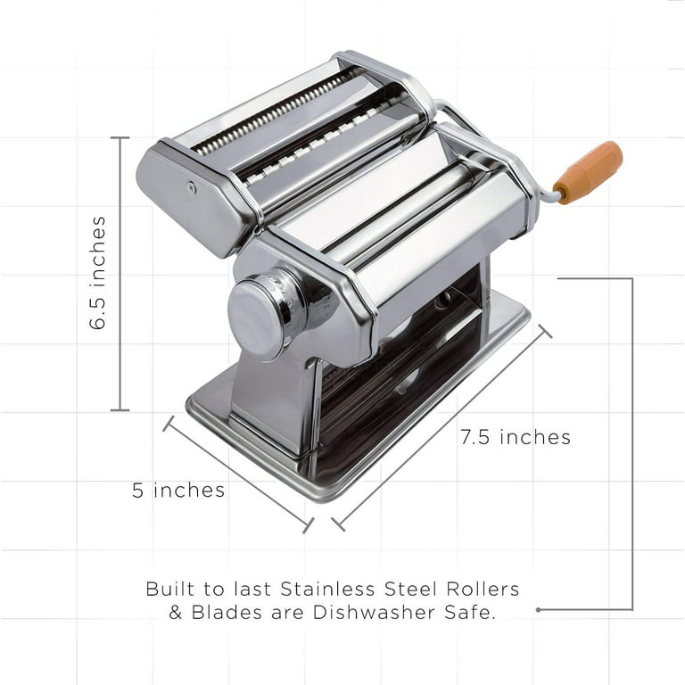 Oxgord Pasta Maker Machine Stainless Steel Adjustable Thickness