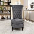 thumbnail image 2 of US Pride Furniture Gosser 20" Wide Velvet High Back Vanity Chair, Grey, 2 of 5