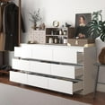 thumbnail image 4 of Hitow 9 Drawer Dresser for Bedroom with Deep Drawers, Large Floor Wood Dressers & Chest of Drawers Handle Free, Modern Long Dressers for Closet Living Room, Wood Color (63" W x 15.7" D x 31.5" H), 4 of 9