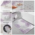 thumbnail image 6 of Purple White Bath Mat 3 Piece Bathroom Rug Set, Abstract Grey Chrysanthemum Flower Floral Non Slip Bath Rug Contour Mat and Toilet Lid Cover, Absorbent Shower Mats Soft Bath Rugs and Mats Sets, 6 of 8