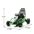 thumbnail image 3 of 24V 8.5 MPH Electric Go Kart for Kids, 400W Powerful Drift Kart w/ Front EVA Wheel & Metal Frame, Ride on Toy w/ Music & Lights, Suspension, 2 Speed, 5 Point Harness, Crazy Cart for Ages 6+, Green, 3 of 7