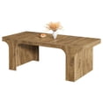 thumbnail image 3 of Fnova 71" Farmhouse Dining Table for 6-8 People, Rectangular Wooden Kitchen Table with Double Pedestal, Dinner Table for Dining Room, Kitchen, Office, Banquet, Living Room, 3 of 11