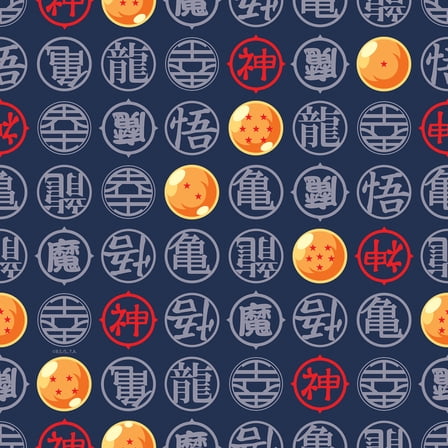 Dragon Ball Z Symbols Blue Peel and Stick Wallpaper