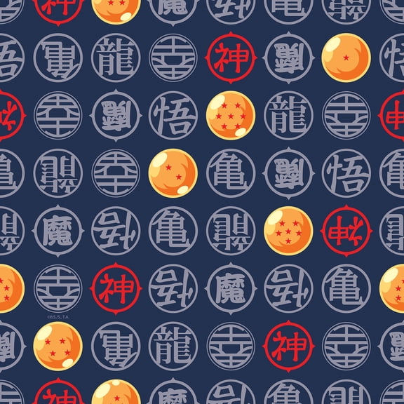 Dragon Ball Z Symbols Blue Peel and Stick Wallpaper