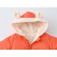 thumbnail image 3 of Hicidod Baby Winter Jackets Fleece Lined Cute Bear Ears Hooded Toddler Warm Coat Zipper Thicken Cotton Solid Light Outwear, 3 of 6