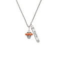 thumbnail image 2 of Delight Jewelry Silvertone Crystal Orange Spinner Silvertone Believe Faith Prayer Hope Bar Charm Necklace, 23", 2 of 4