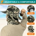 thumbnail image 6 of SUN CUBE Fishing Hat Sun Hat for Men, Women, Hiking Sun Hat with Neck Flap, Wide Brim, Chin Strap, Safari Summer Bucket Boonie Hat, UPF 50+ Outdoor Protection, Packable Breathable Mesh (Camo Green), 6 of 8