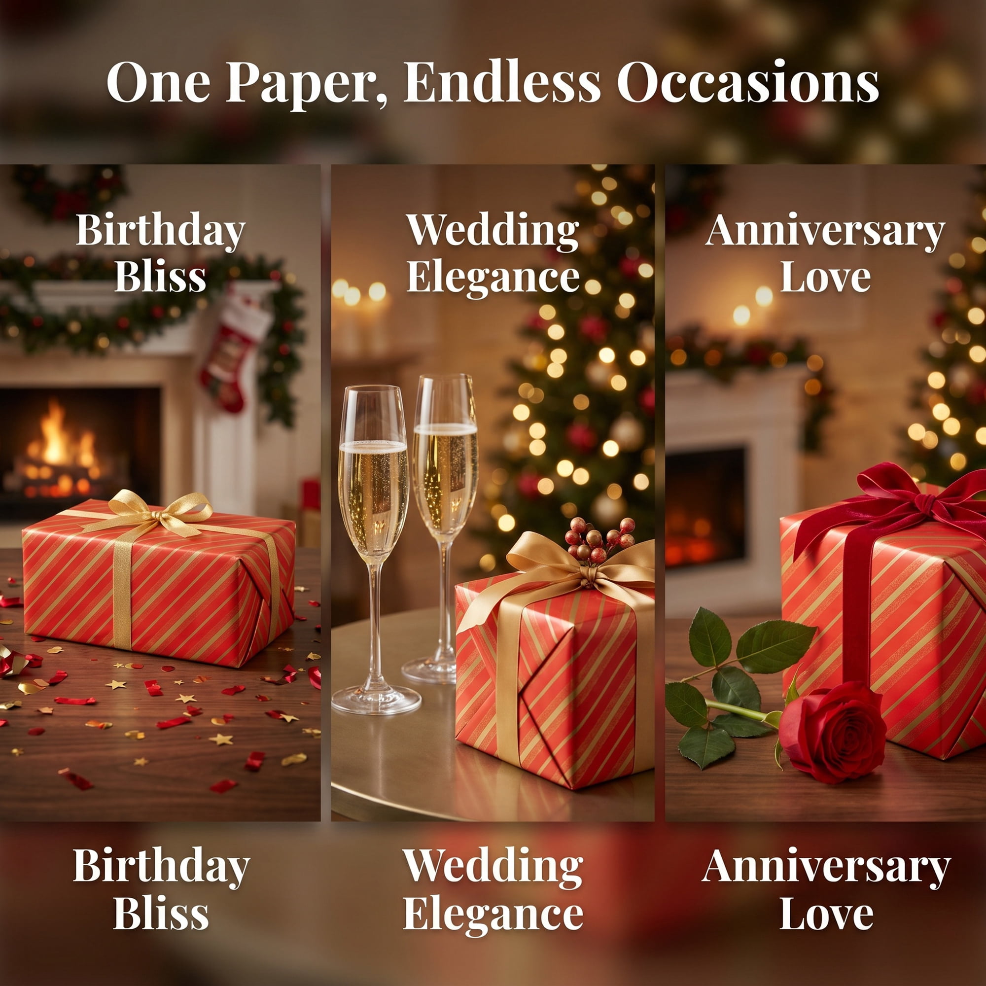 Unique Bargains Gift Anti-Tear Matte Wrapping Paper for Presentations Red 27.6" x 19.7"
