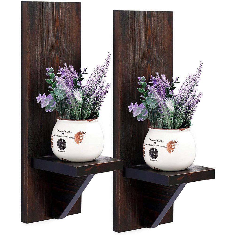 WELLAND Wall Mount Rustic Candle Holders Wall Planter Holder Hanging