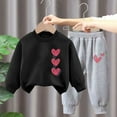 thumbnail image 2 of Girl Fall Outfits Printed Boys and Grils Hoodie and Pants Set Children Loose Pullover Sweater Casual Hoodie New Casual Matching Sets Black 4T, 2 of 3