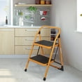 thumbnail image 2 of Anti-Slip 2 Step Ladder Folding Step Stool 330Lbs Max Capacity Yellow, 2 of 5