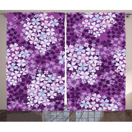 Backyard Renovation Ideas House Decor Curtains 2 Panels Set, Lilacs Illustration Greenery Field Backyard Freshness Hydrangea Artistic Design, Living Room Bedroom Accessories, Gift Ideas, By Ambesonne ()