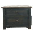 thumbnail image 3 of Wooden Lift Top Coffee Table with Drawers and Caster, Black and Brown, 3 of 4
