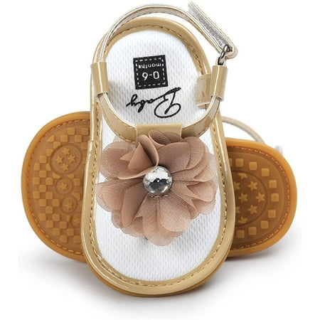 Infant Baby Girls Sandals Soft Sole T-Strap Toddler Flats First Walkers Summer Shoes