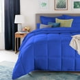 thumbnail image 4 of D.N.G. BEDDINGS Deluxe All Seasons King/Cal King Size 800 Thread Count, Solid Royal Blue Down Alternative 5 Piece Box Design Comforter Set 100% Egyptian Cotton, 4 of 6