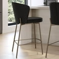 thumbnail image 5 of Amisco Camilla 26 In. Counter Stool - Charcoal Grey Bouclé Polyester / Bronze Metal, 5 of 9