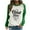 Green, variant on Honeeladyy Discount I'm The Oldest Sister I Make The Rules Funny Print Blouse Tops for Women Crew Neck Long Sleeve Splicing Graphic Sweatshirt