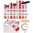 thumbnail image 6 of Red Pink Stripe Blackout Curtains 54 Inches Long for Bedroom, Geometric White Vertical Striped Thermal Insulated Room Darkening Black Out Window Curtain Panels Grommet Drapes for Living Room, 6 of 8