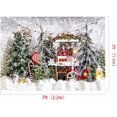 thumbnail image 2 of Christmas Backdrop Winter Hot Cocoa Children Photo Backgrounds Snowy Pine Tree Forest Photo Booth Props, 7x5ft, 2 of 5