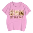 thumbnail image 3 of Kids Easter He Has Risen Matthew 28:6 Print T Shirt Sports Short Sleeve Pink 1 Y-2 Y, 3 of 4