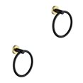 thumbnail image 2 of pitrice Towel Ring Fixing Rings Hanging Rack Convenient Towels Hangers for Indoor Use Hanger Stand for Home Bathroom Kitchen Use Black gold 2Set, 2 of 6