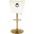thumbnail image 7 of Adjustable Velvet Bar Stools with Back, Fashionable Swivel Counter Height Bar Chairs with Thick Cushion, Crystal Button Tufting and Gold Nailhead Trim for Kitchen, Dining, Pub, or Café (White), 7 of 7