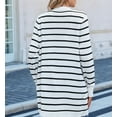 thumbnail image 5 of Women Light Cardigan Sweaters Cardigan Loose Casual Long Sleeve Open Front Breathable Black & White XL, 5 of 9