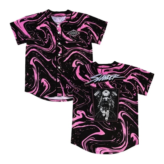 Slander Merch Baseball T-shirt Short Sleeve V-Neck Polyester Graphic Print For Women And Men