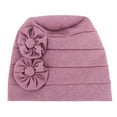 thumbnail image 2 of Purple Stretch Turban Hats for Women Polyester Stretchy Chemo Cancer Headwears Twisted Pleated African Hat Cover One Size, 2 of 3