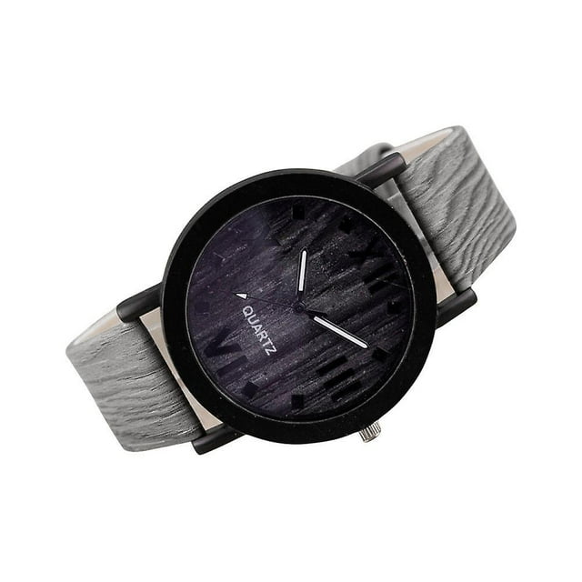 Reloj de pulsera HUOGUO con números romanos y correa de piel y cuarzo