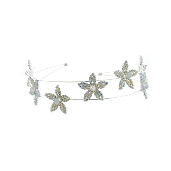 Silver Plating Metal Aurora Borealis Hair Band Headband