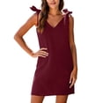 thumbnail image 2 of QUNYINEY Sleeveless Sundresses for Women Plus Size Cotton Linen Casual Red Midi Tank Dress V Neck Vacation Summer Casual Loose Fit Dresses, 2 of 9