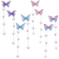 thumbnail image 1 of CustomyLife 8 pinzas para el pelo con borlas de mariposa, pasadores lindos de hadas, color morado, azul, rosa, Navidad, boda, graduación, accesorios para el pelo para mujeres, Rapunzel, pelo largo, co, 1 of 5