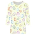 thumbnail image 5 of Pxiakgy Vente Chaude Femmes Chemises Manches 3/4 Lapin Mignon Ufs de Pâques Chemises Graphiques Printemps Confortables Basiques Colorés Blouse Printemps/été Col Rond Joyeuses Pâques Imprimé T-Shirt Décontracté Ample, 5 of 5