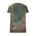 thumbnail image 7 of aohooy Petal Sleeve Tops for Women Boho Style Pleated Casual Summer Tops Short Sleeve Round Neck Shirts Cute Loose Comfy Tee 2025 Multicolor,S, 7 of 7