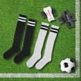 thumbnail image 6 of Buquapse 2 Pairs Kids Soccer Shin Guards with Socks, Shin Pads and Long Soccer Socks for 3-15 Years Youth Boys and Girls, Lightweight and Breathable Soccer Protection Equipment(Black + White), 6 of 7