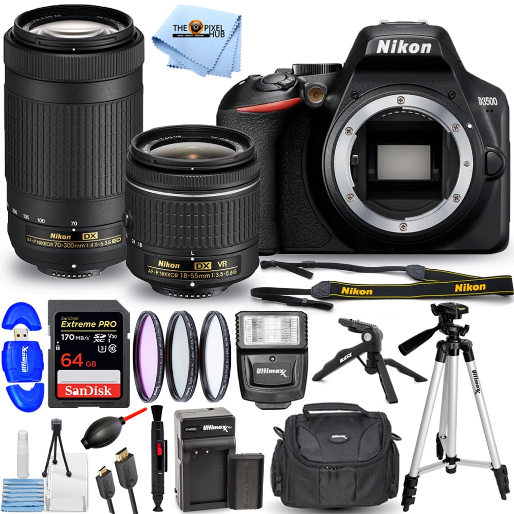 Nikon D3500 DSLR Camera with 1855mm and 70300mm Lenses Essentail