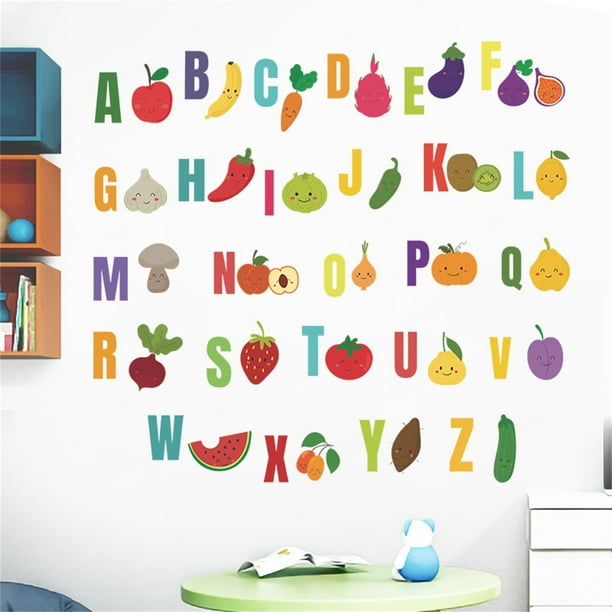 Cartoon Letter Fruit Children Bedroom Preschool Wall Sticker Creative Wallpaper Cartoon Letter Fruit Children Bedroom Preschool Wall Sticker Creative Wallpaper