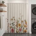 thumbnail image 3 of Xipuska White Wildflowers Shower Curtain - Water Repellent Fabric Shower Curtains Washable, Vintage Floral Daisy Autumn Plants Decorative Polyester Cloth Bathroom Curtains Modern Bath Decor 36"x72", 3 of 6