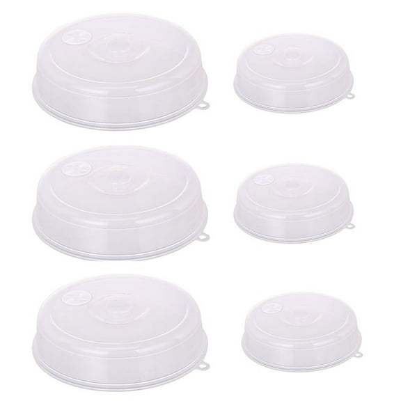 Top Sales 6 Pack Microwave Covers, Plastic Plate Covers for Food with Valve, 2 Sizes, Clear